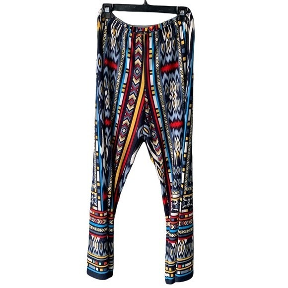Melissa Paige Geometric Pants Stretchy Size M/L - Picture 1 of 6